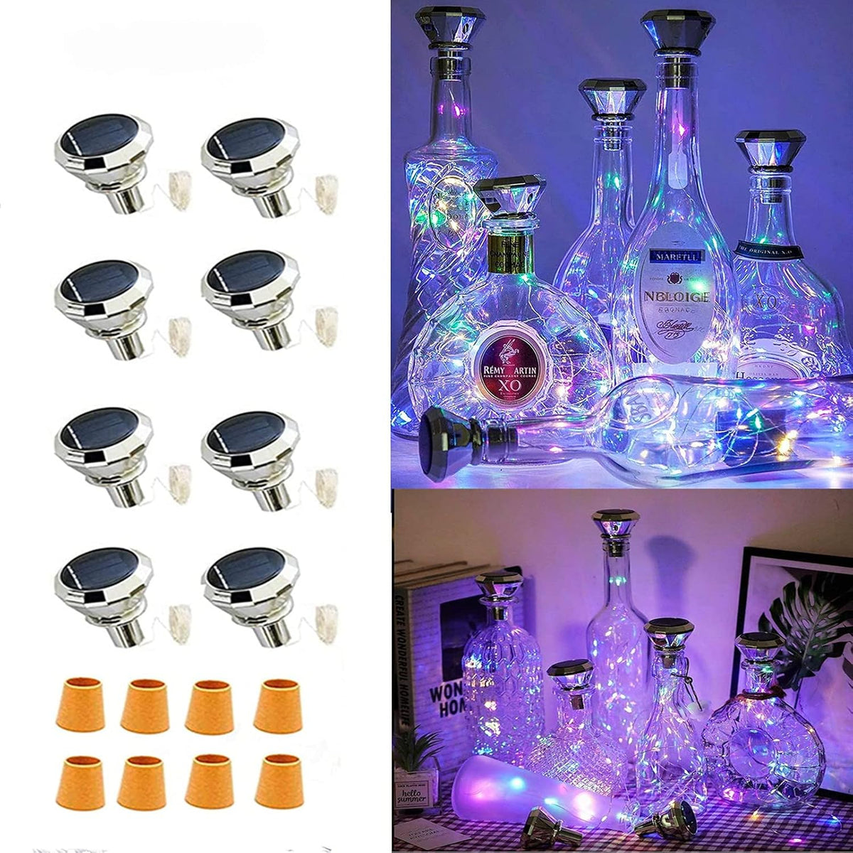 Solar Wine Bottle Lights Outdoor, Cork Lights for Wine Bottles Waterproof, Fairy Lights Solar for