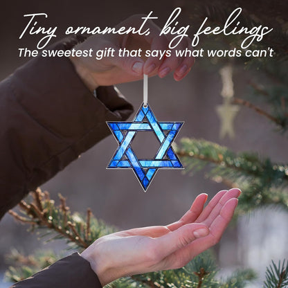 FLAGWIX Hanukkah Gifts for Women Men - Acrylic Christmas Ornaments 2025 - Hanukkah Ornaments for