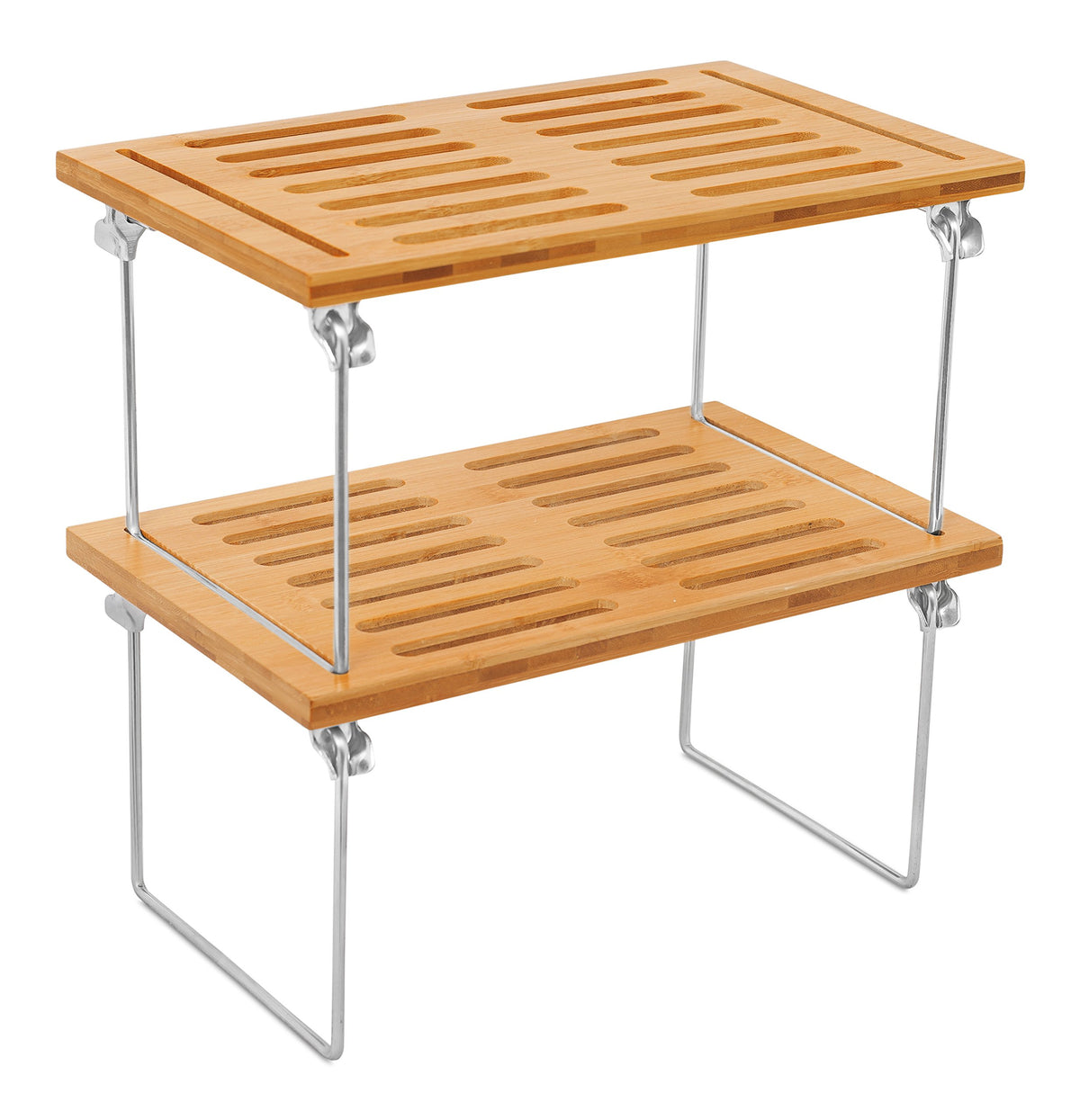 Internet's Best Stacking Utility Shelf, Bamboo 2-Tier Cabinet Organizer, Kitchen Countertop Shelf