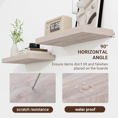 48 Inch Floating Shelves, 3D Textured Wood Grain, 48"x9.25"x1.5" Inch Deep Floating Shelves for