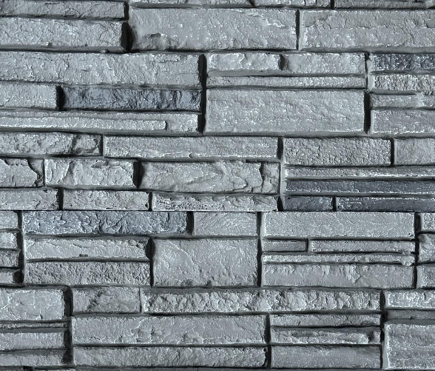 OTECKO 6-Pack Faux Stone Wall Panel 48 in x 13 in x 2 in Stacked Stone High Density Polyurethane