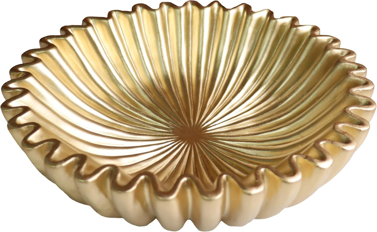 10" Large Decorative Bowl decor, Scalloped Bowls for Modern Home Decor,Ruffle Decor,Stylish Key