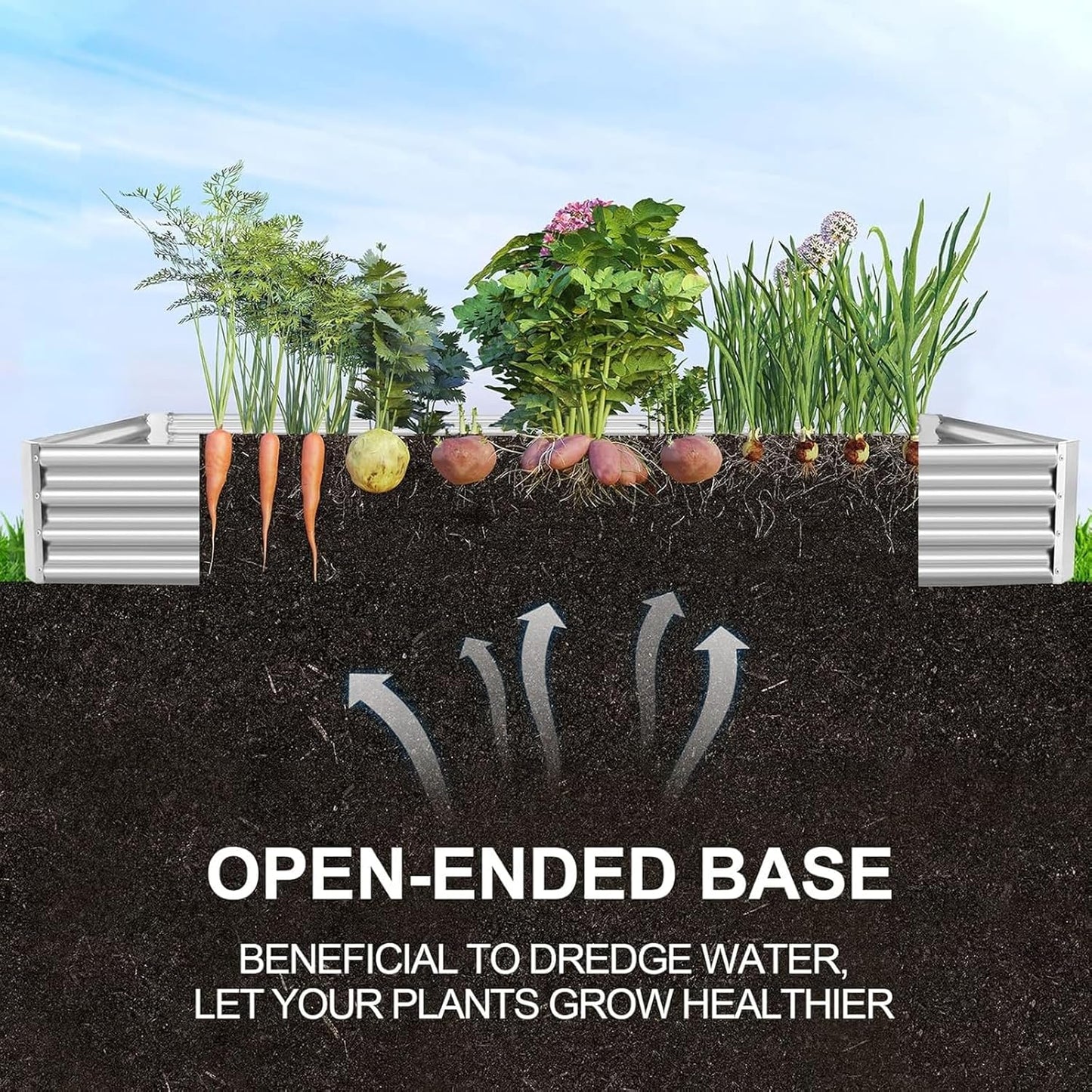 Land Guard 12×4×1ft Galvanized Raised Garden Bed Kit for Vegetables 2 Pack, Galvanized Super Large