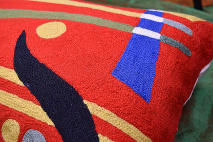Lumbar Kandinsky Red Abstract Pillow Cover Modern Throw Pillowcase Chair Cushion Contemporary