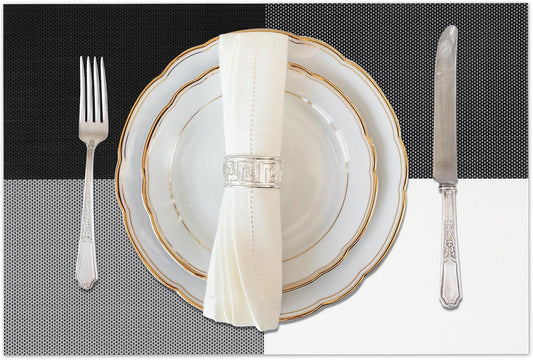 Vinyl Plastic Placemats Set of 4 Washable Heat Resistant Non-Slip Elegant Indoor Outdoor Kitchen