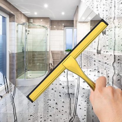 All-Purpose Stainless Steel Shower Squeegee for Shower Doors with 2 Adhesive Hooks, Bathroom