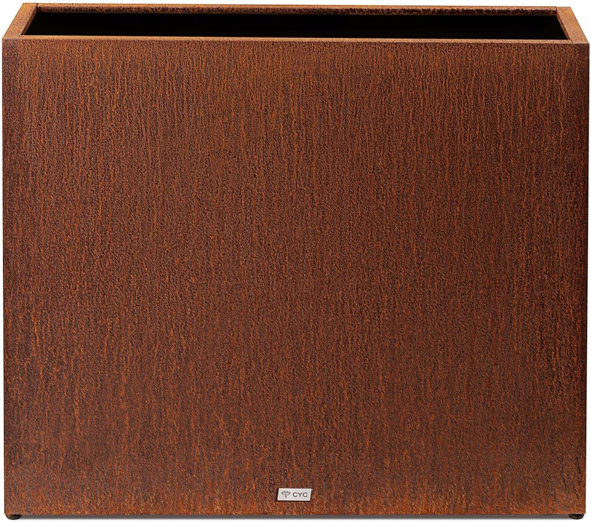 Large Corten Steel Planter Box Outdoor, 30" H x 34" W x 10" D,Tall Rectangular Metal Rusted