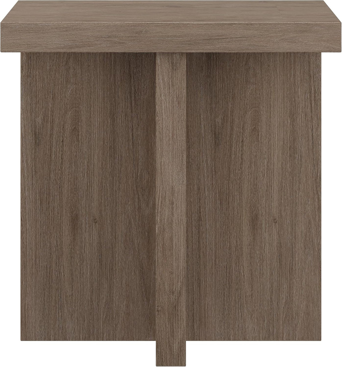 Henn&Hart 22" Wide Square Side Table in Weathered Gray, for Home, Living Room, Bedroom