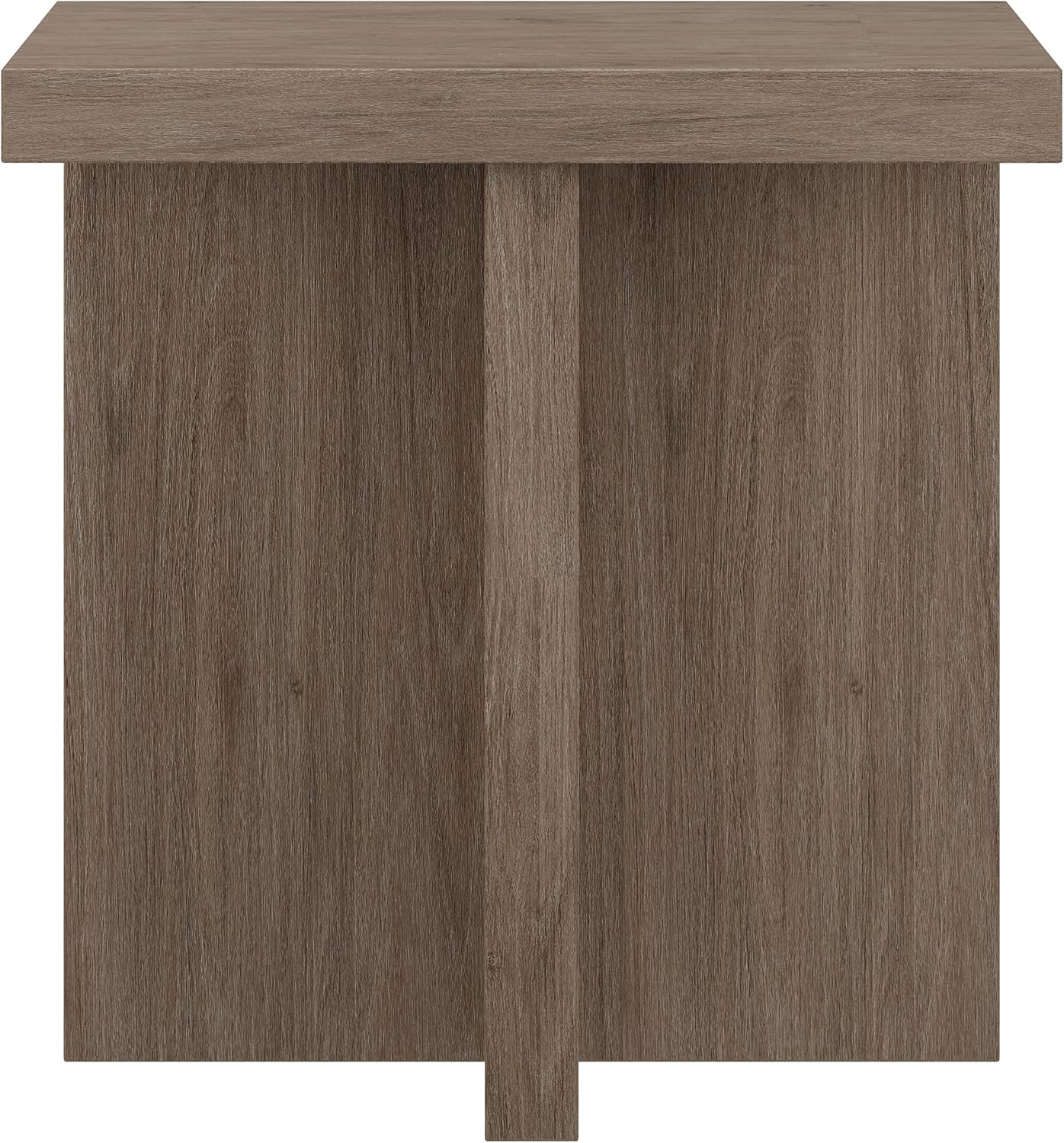 Henn&Hart 22" Wide Square Side Table in Weathered Gray, for Home, Living Room, Bedroom