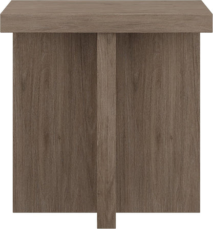 Henn&Hart 22" Wide Square Side Table in Weathered Gray, for Home, Living Room, Bedroom