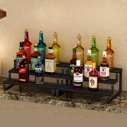 Giikin 3 Tier Spice Rack, Set of 2 Wooden Spice Rack for Countertop, Cabinet Organizer Shelf