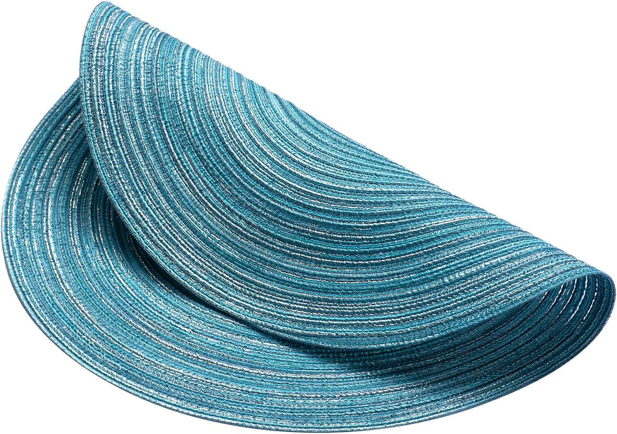 AHHFSMEI Round Braided Placemats Set of 6 Round Table Mats for Dining Tables Natural Woven Heat
