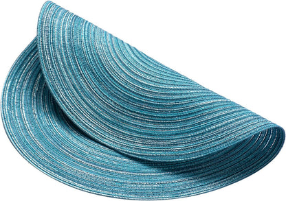 AHHFSMEI Round Braided Placemats Set of 6 Round Table Mats for Dining Tables Natural Woven Heat
