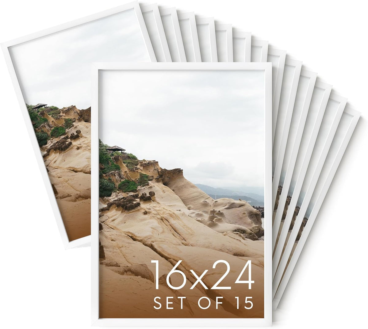 HAUS AND HUES 16x24 White Metal Picture Frames - Features Premium Aluminum, Vertical & Horizontal
