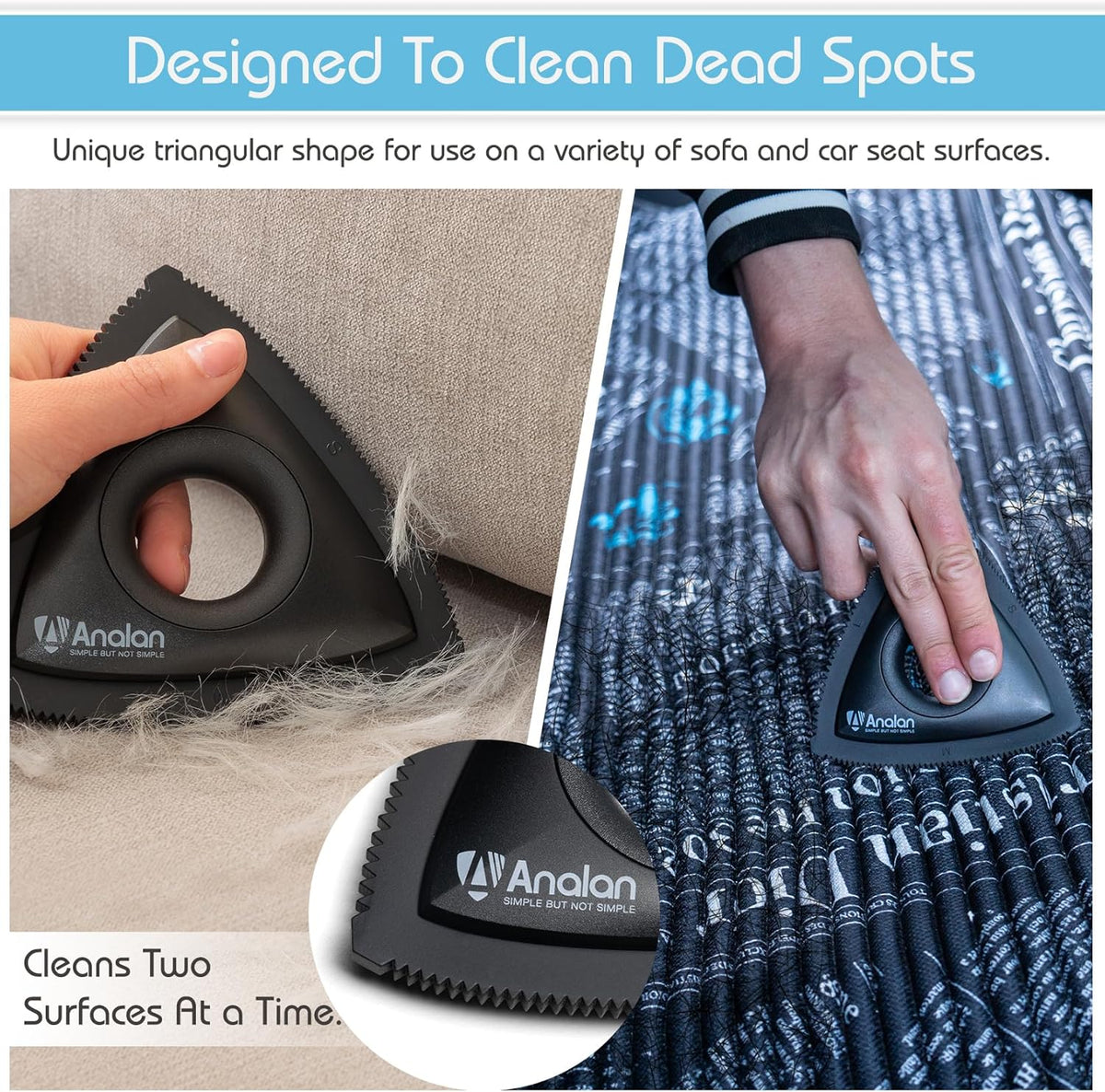 Analan Mini Pet Hair Remover for Car Detailing Supplies, Carpet Dog Hair Remover for Car Interior