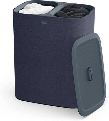 Joseph Joseph Tota 90 liter/23.8 gallon Laundry Hamper Separation Basket with lid, 2 Removable