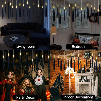 GenSwin 22pcs Flameless Floating Candle with Magic Wand Remote Timer, Battery Operated Hanging