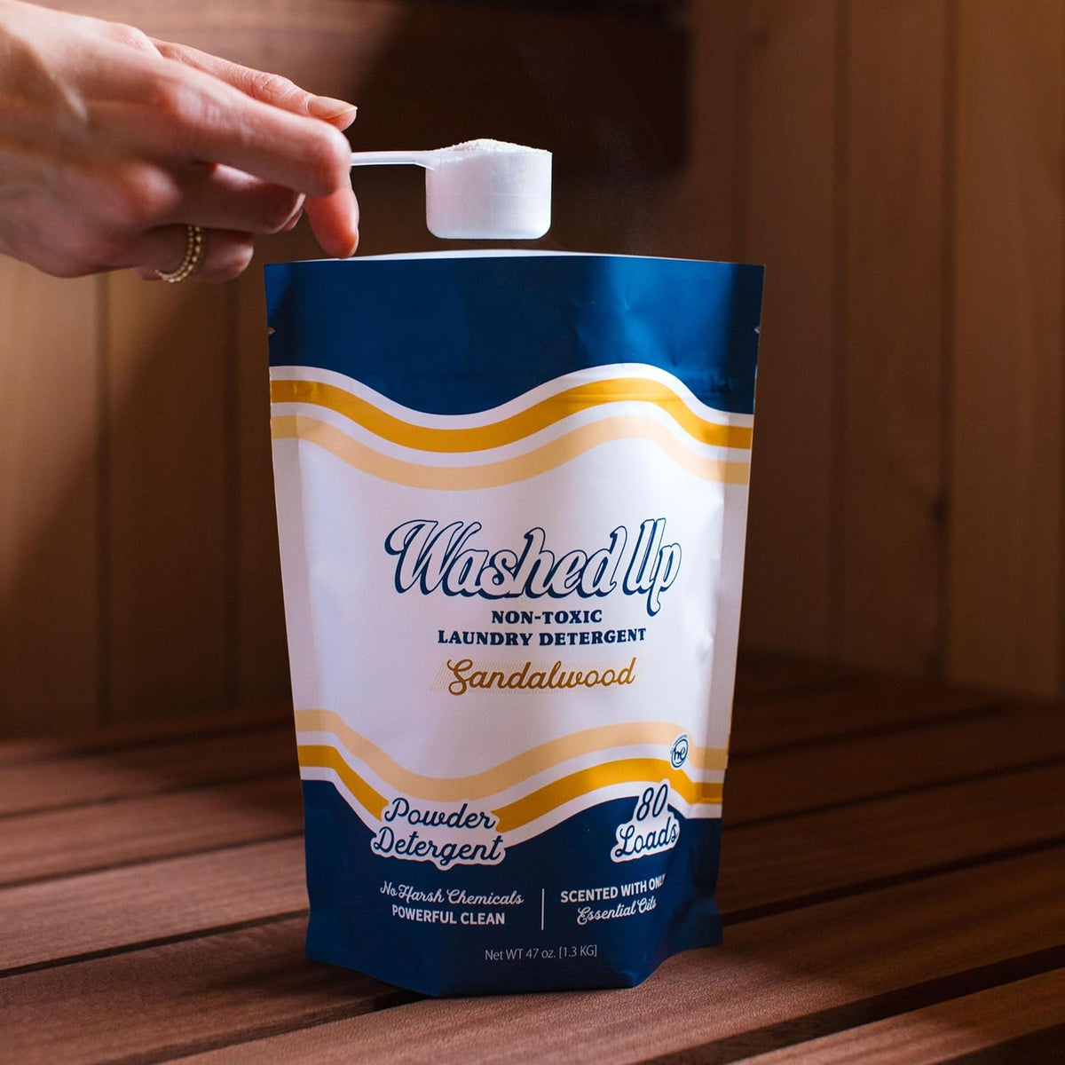 Sandalwood Laundry Detergent Powder | Only 100% Pure Essential Oils | Safe for Sensitive Groups |