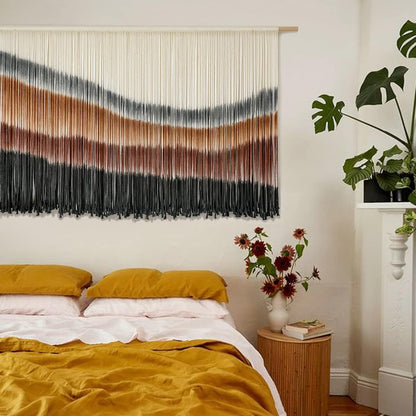 Flber Macrame Wall Hanging Macrame Wall Decor Large-Scale Tie-Dye Tapestry Living Home Room Wall