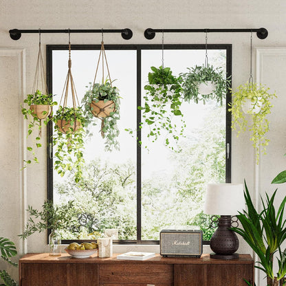 2Pc Hanging Planters for Indoor Plants Plant Hanger Indoor Hanging Plant Holder Black Metal