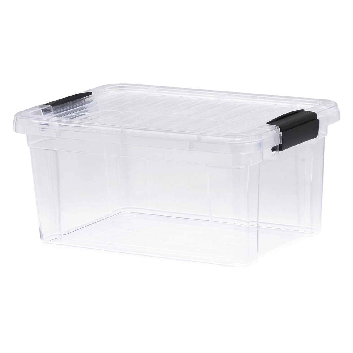 Superio Small Clear Storage Box with Lid, 6.6 Quart Plastic Container Bins for Organizing