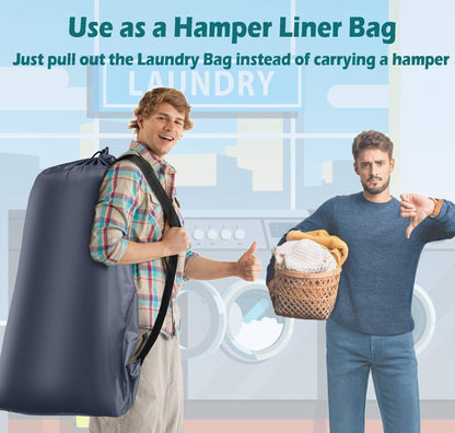 Coomee Heavy Duty Laundry Bag, 2 Pack XL Nylon Laundry Bags with Straps
