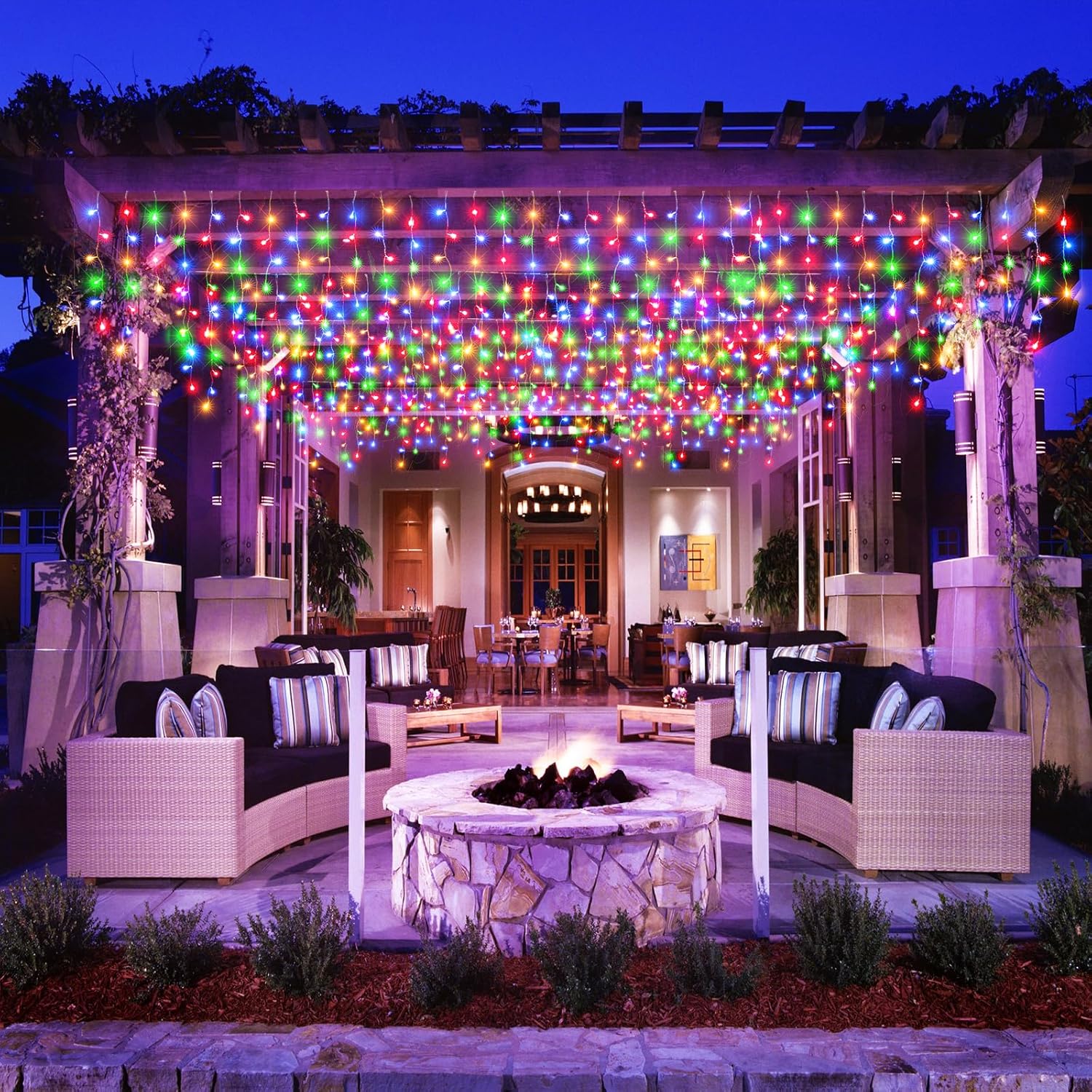 Icicle Christmas Lights Outdoor, 66FT 640 LED Icicle Lights for Outside with 8 Modes Timers
