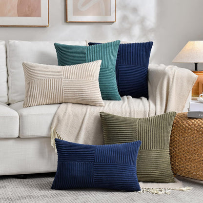 Fancy Homi 2 Packs Tan Long Lumbar Decorative Throw Pillow Covers 12x24 Inch for Couch Bed Sofa