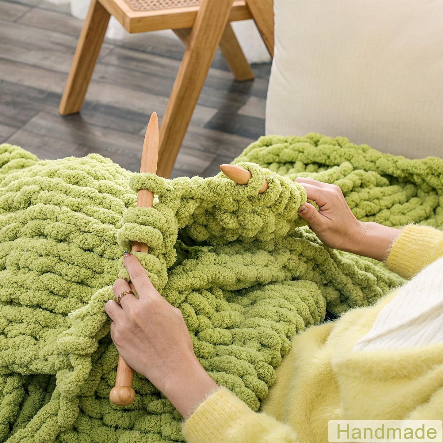 WESHIONGOO Chunky Knit Blanket Throw Knitted Throw Blankets for Couch Bed Fluffy Soft Blanket with