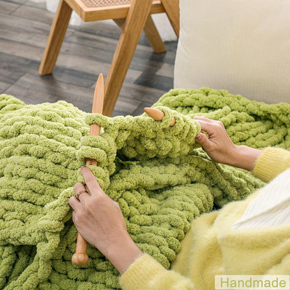 WESHIONGOO Chunky Knit Blanket Throw Knitted Throw Blankets for Couch Bed Fluffy Soft Blanket with
