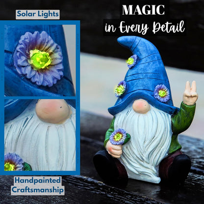 Peace Gnome Decorations for Yard/Lawn – Weatherproof Garden Statue – Fun Spring Summer Charming