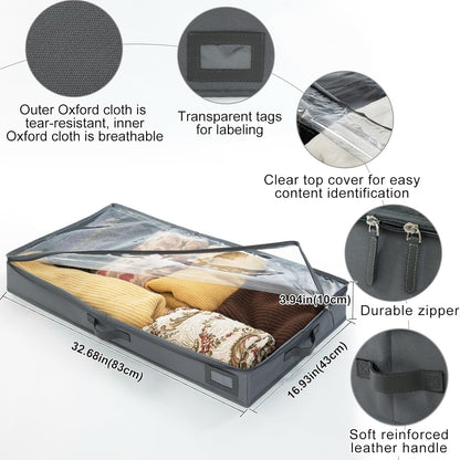 4-Inch Under Bed Storage Containers, Low Profile UnderBed Storage Organizer, Under Crib/Couch