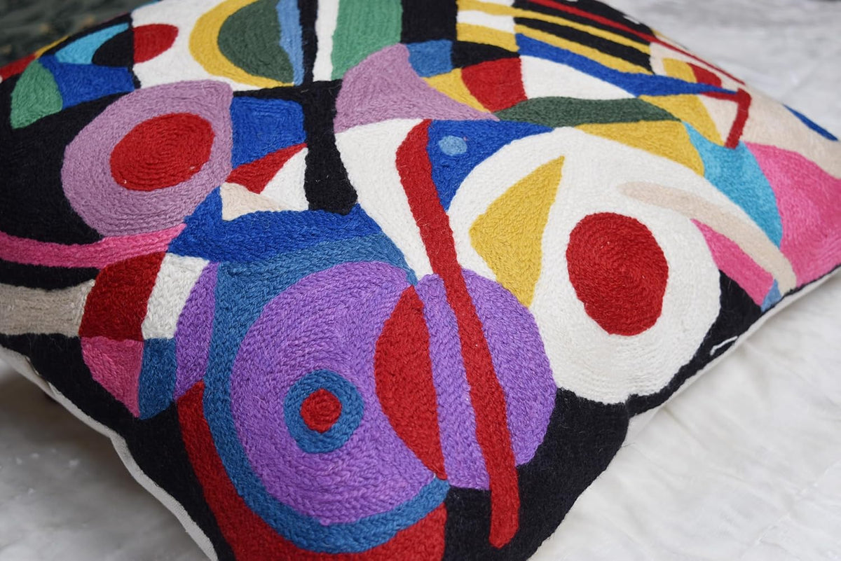 Kandinsky Impulse Modern Decorative Pillow Cover Black Abstract Toss Pillowcase Farmhouse Chair