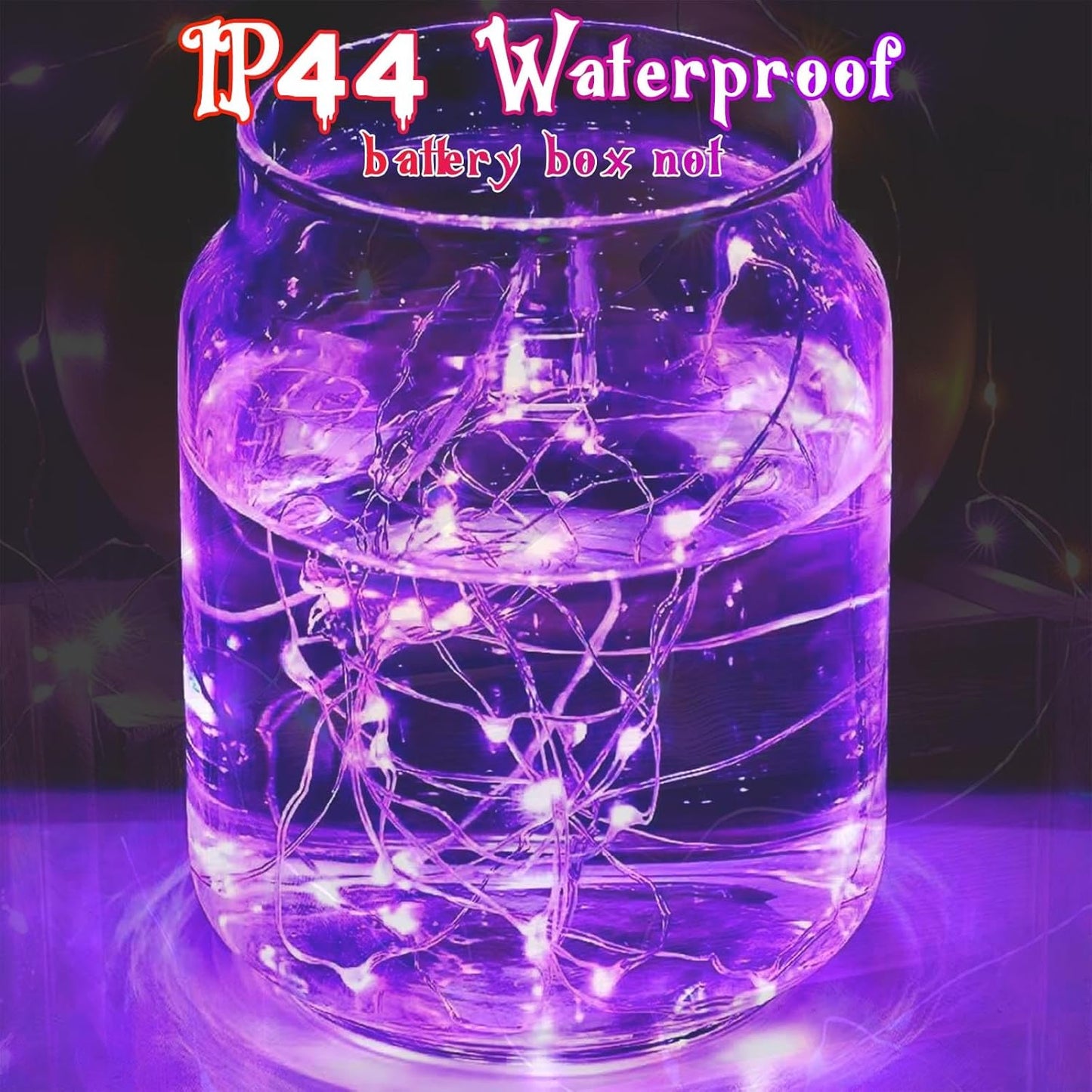 4-Pack 50 LED Fairy Lights Battery Operated with Timer, 16FT Waterproof Halloween String Lights