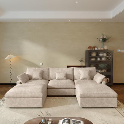 JACH U Shaped Sectional Couches, Cloud Sectional Couch with Deep Seat, 119" Down Filled Modular