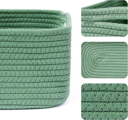Small Storage Baskets for Organizing | Closet Organizer Bins | Shelf Toy Basket | Woven Rope