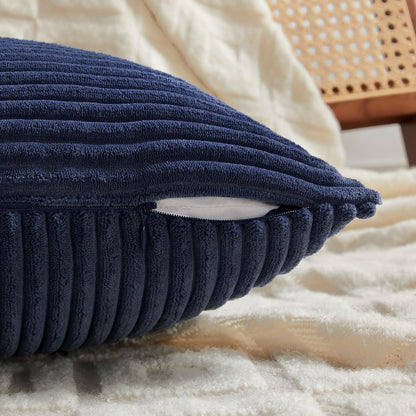 Fancy Homi 2 Packs Navy Blue Lumbar Decorative Throw Pillow Covers 16x32 Inch for Living Room