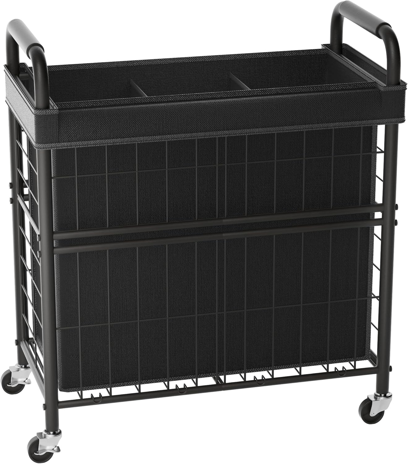 Laundry Hamper 3 Section, 145L Rolling Laundry Sorter Basket with Wheels, 3 Compartment Clothes