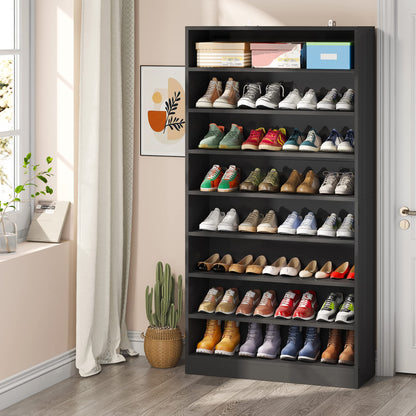 Tribesigns Shoe Cabinet, 9 Tiers 40-45 Pairs Heavy Duty Wood Freestanding Shoe Storage Cabinet