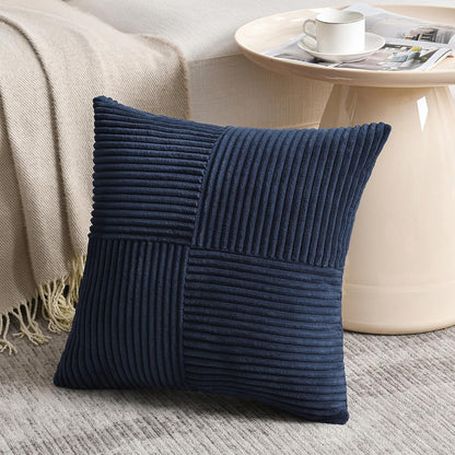 Fancy Homi 2 Packs Navy Blue Decorative Throw Pillow Covers 16x16 Inch for Living Room Couch Bed