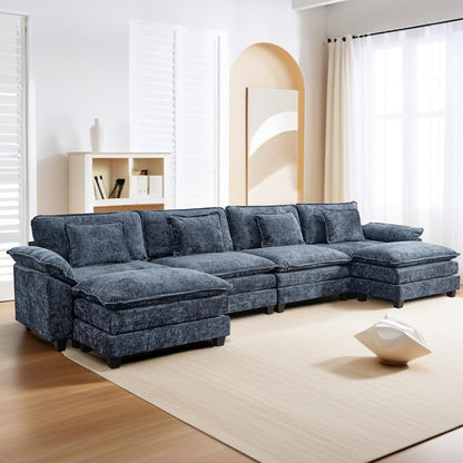URRED Modular Sectional Sofa Comfy Cloud Couch, Modern Chenille Sofa Sleeper Deep Seat Couches with