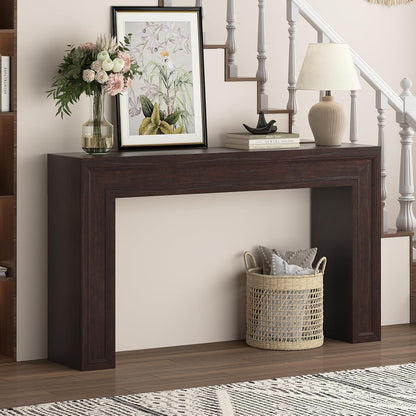 Rresyet 55 Inch Long Console Table, Sofa Table Behind Sofa, Wooden Entryway Table, Farmhouse
