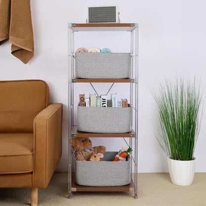 Large Storage Baskets for Shelves, Closet Organizers Bins for Clothes Blanket Towels, Baby Nursery