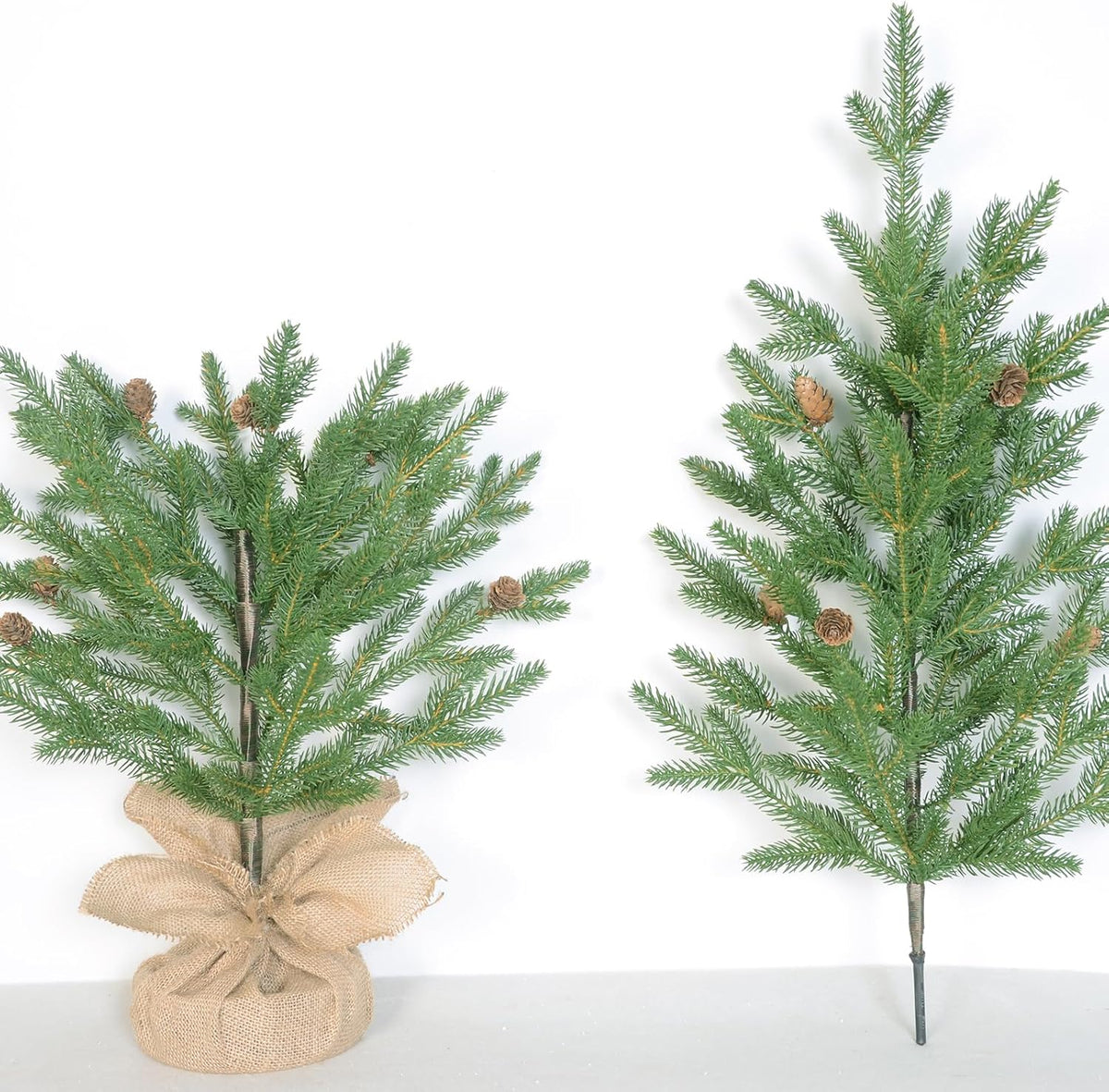 3FT Tabletop Artificial Christmas Tree, 209 Realistic PE Branches, Pine Cone Decorations, Unlit