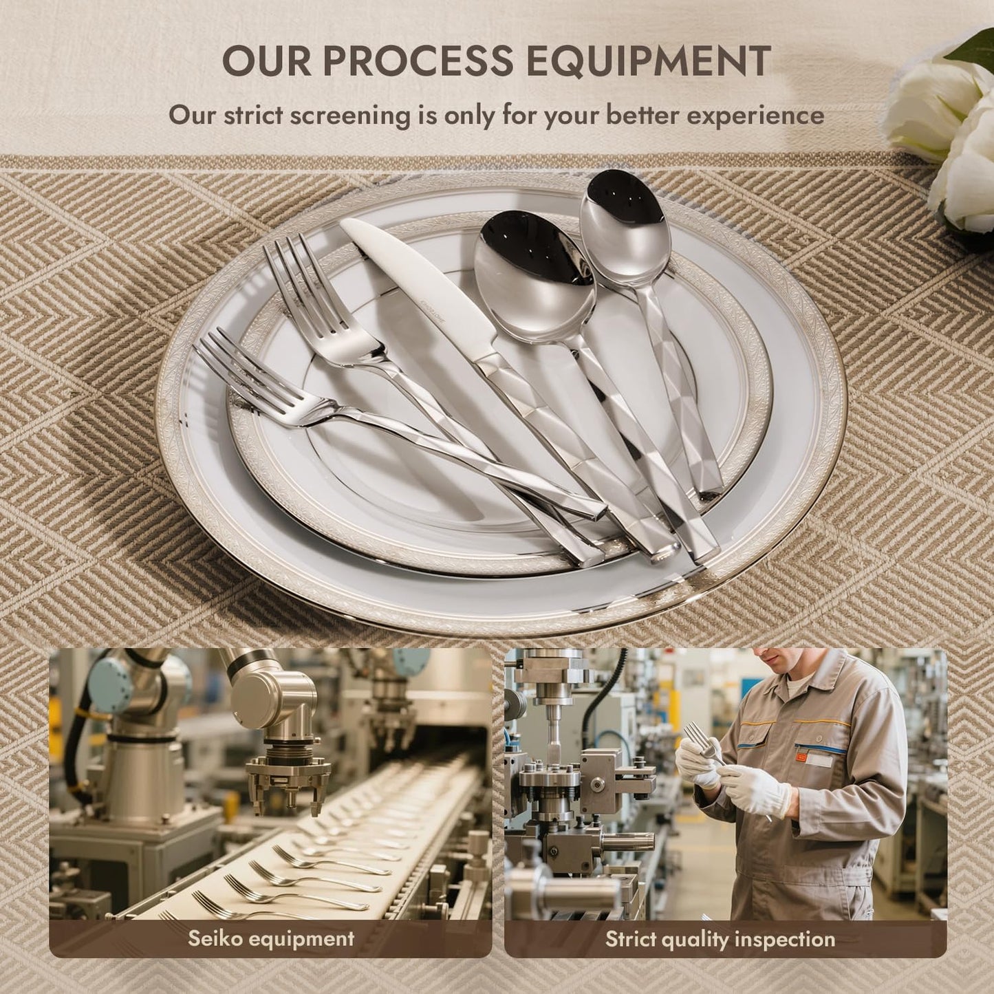 KINGSTONE Silverware Set, Luxury 30 Piece Flatware Set for 6, 18/10 Stainless Steel Cutlery Set
