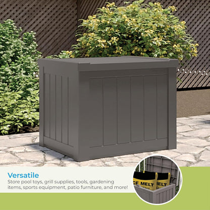 Suncast 22-Gallon Small Deck Box - Lightweight Resin Indoor/Outdoor Storage Container and Seat for