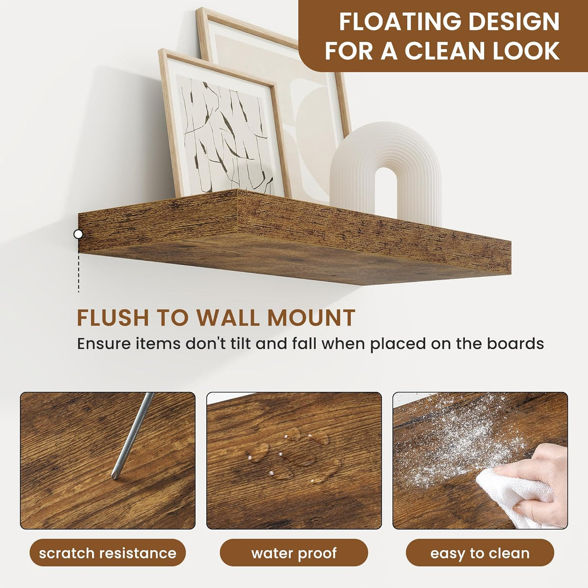fuqing Floating Shelves for Wall, Bathroom Shelf Wall Mounted for Storage, Shelves with Invisible