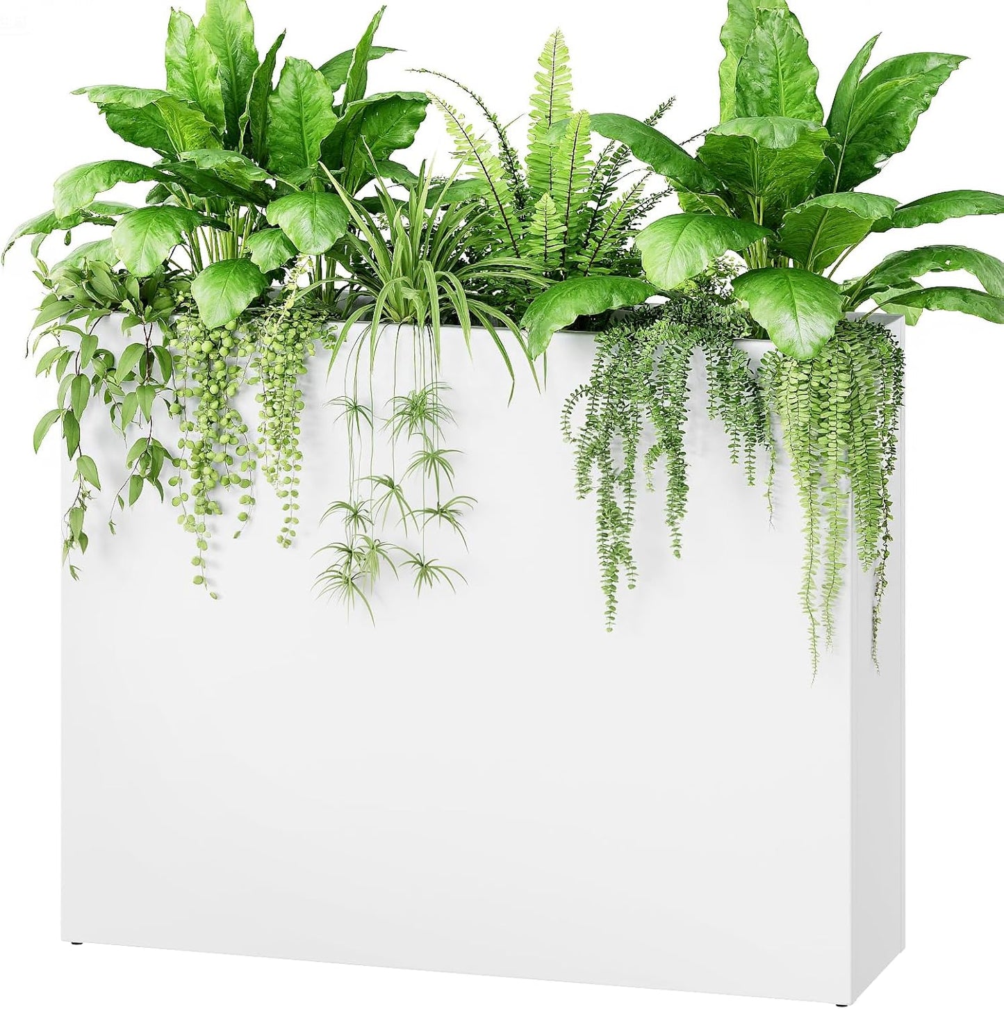 Stoog 38" Large Planters for Outdoor Plants, All-Weather Rectangular Metal Planter Box with