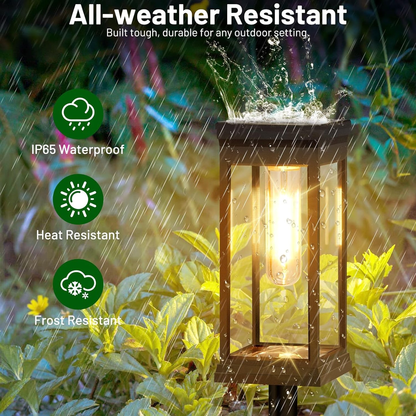 BesLowe 【Upgraded】 Solar Pathway Lights Outdoor, 6-Pack Large LED Solar Light Outdoor Waterproof