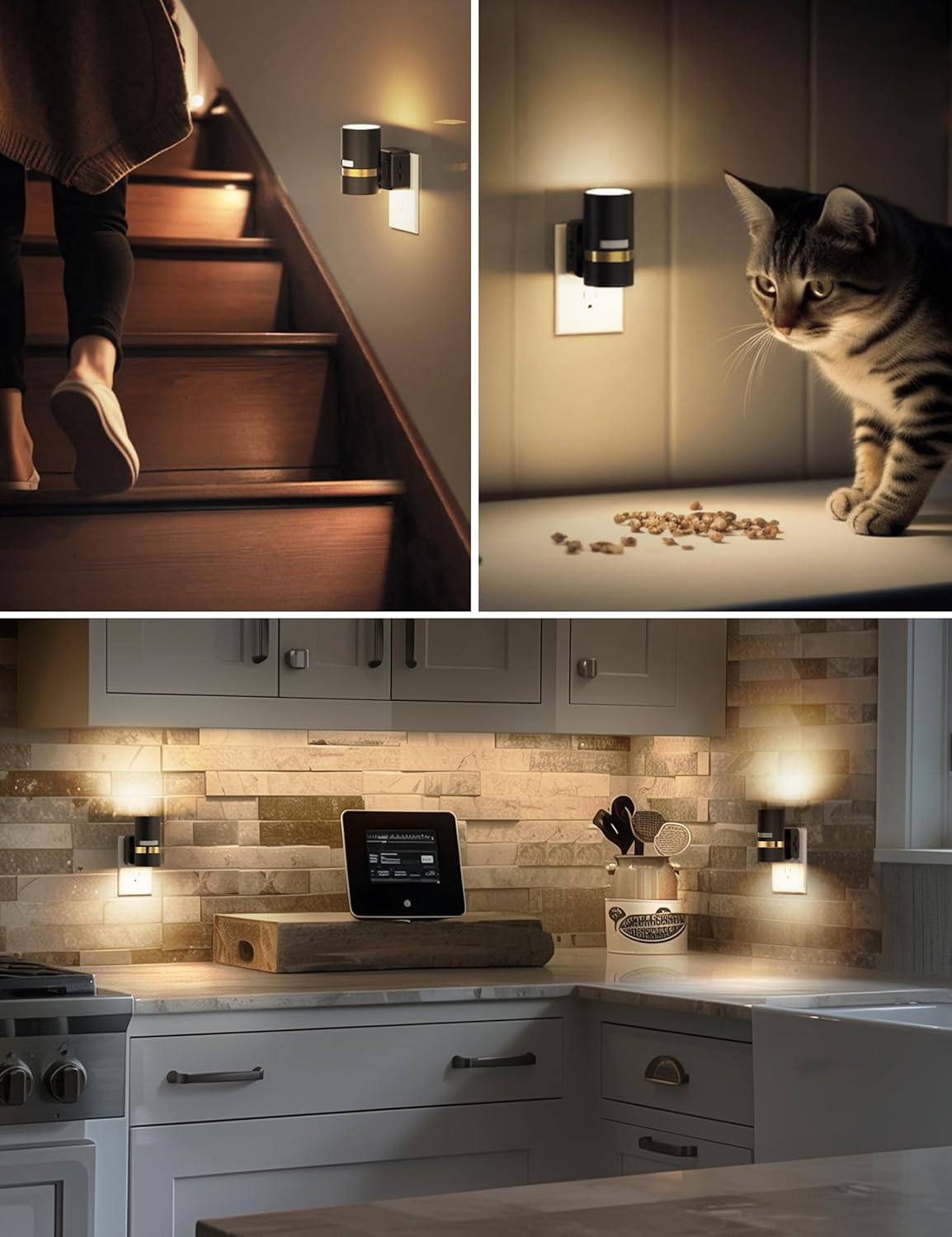 L LOHAS LED Motion Sensor Night Light Plug in, Night Lights Plug into Wall with Adjustable